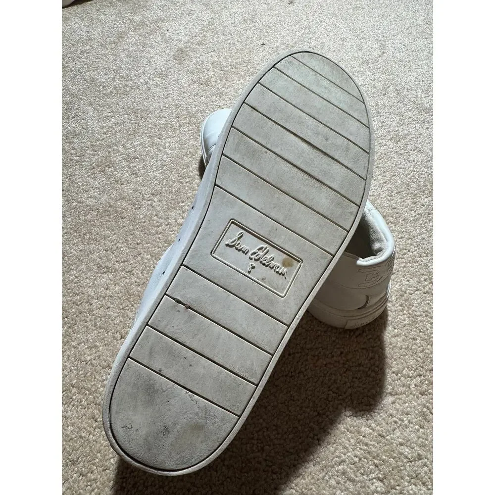 Sam Edelman‎ ETHYL White Leather Lace-Up Sneakers Women's Size 8M